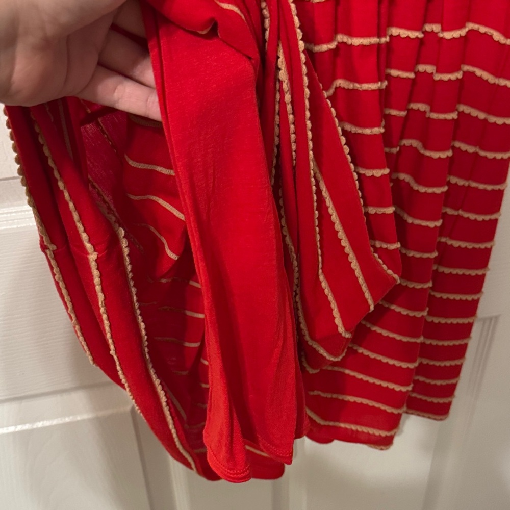 Bordeaux Red Striped Dress - Picture 4 of 6